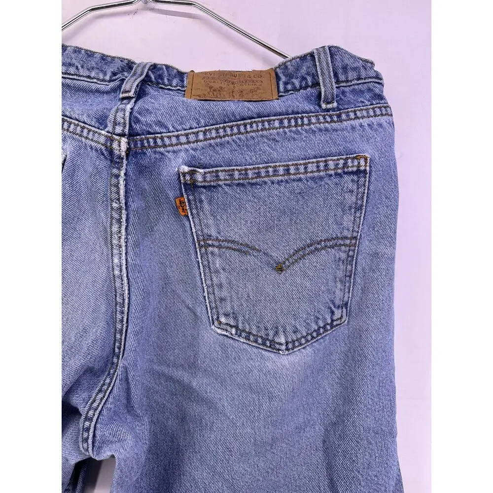 Vint Levi’s 550 Rare Orange Tab Light Blue Jeans Size 36/34
